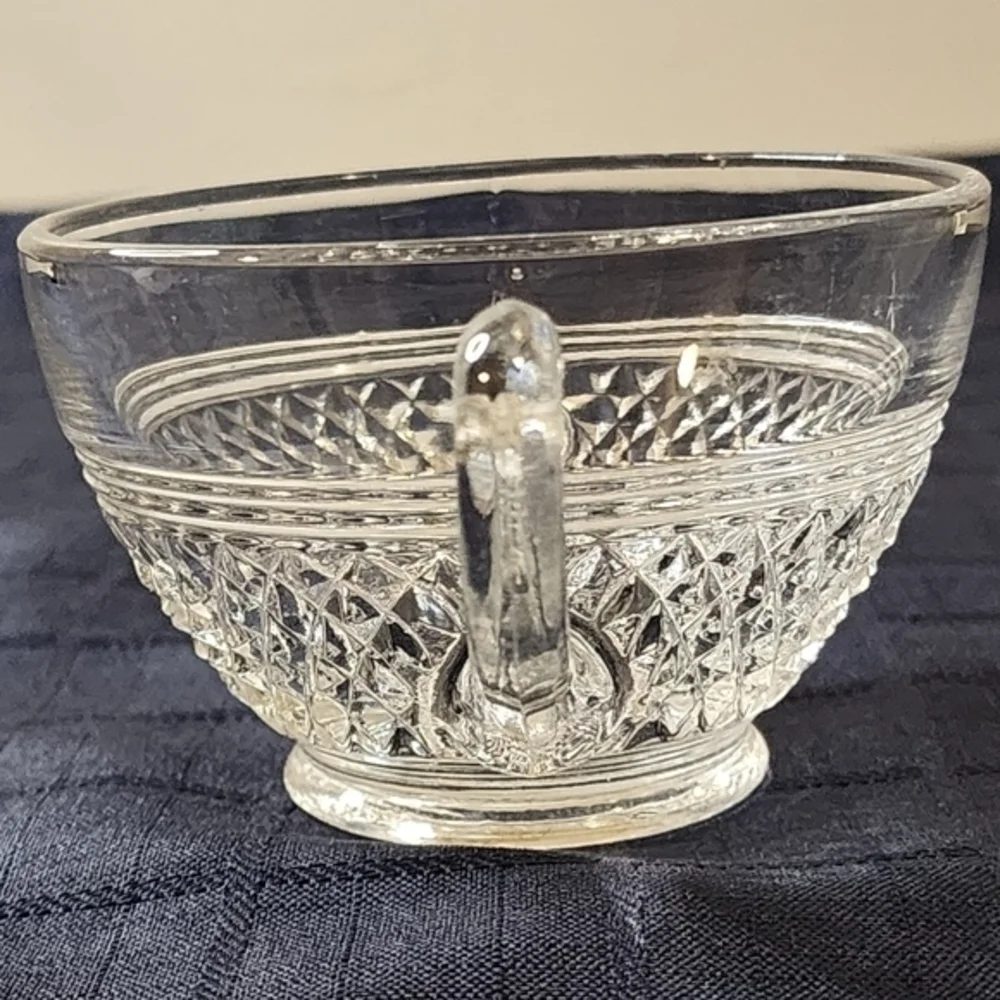 Vintage Diamond Shaped Clear Cut Glass‎ Coffee/Tea Cup